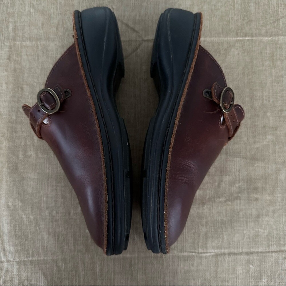 Naot Aster Brown Leather Slip On Mules Slide Clog Size 40/ US 9 Buckle Comfort - Picture 6 of 8